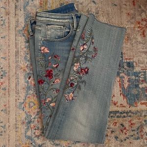embroidered jeans